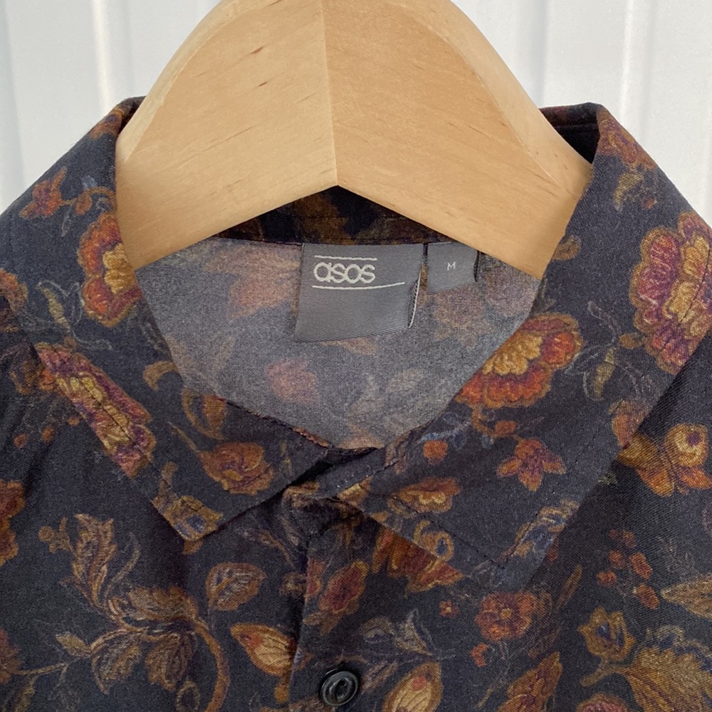 ASOS / Short sleeve Viscose Shirt / Black Floral / Medium - Picture 3 of 8